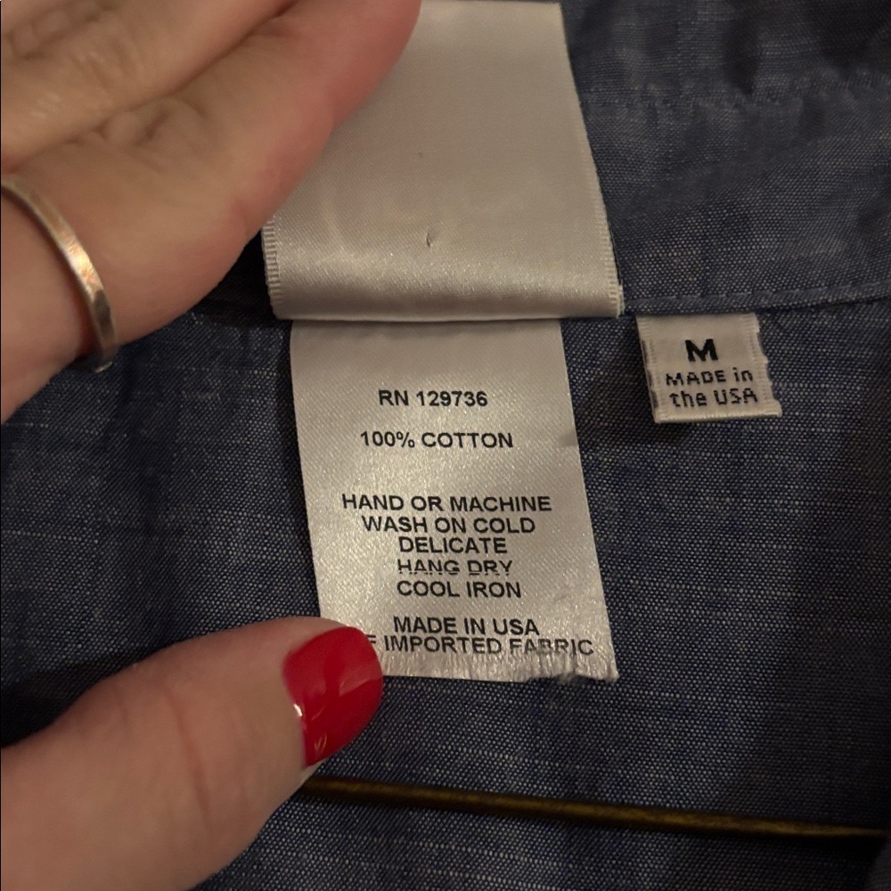Finley Sleeveless Blue Chambray Button-Up Dress - Picture 3 of 4